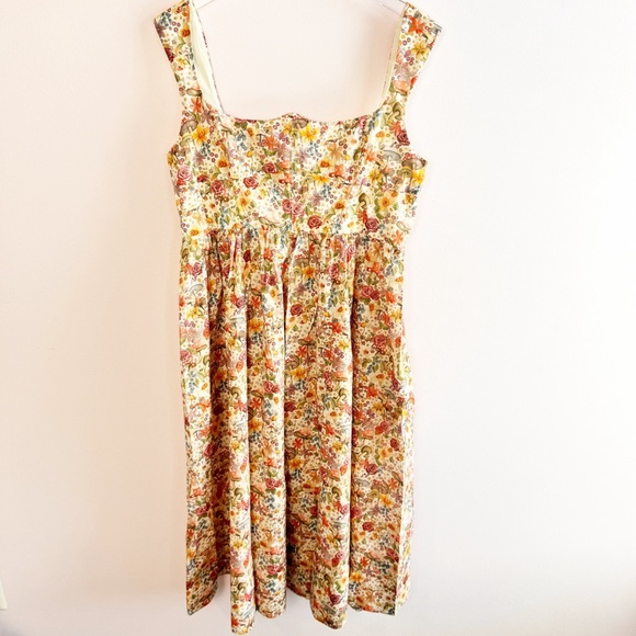 NEW For Love & Lemons Theodora Mushroom Floral Midi Dress size 1X - Picture 5 of 16